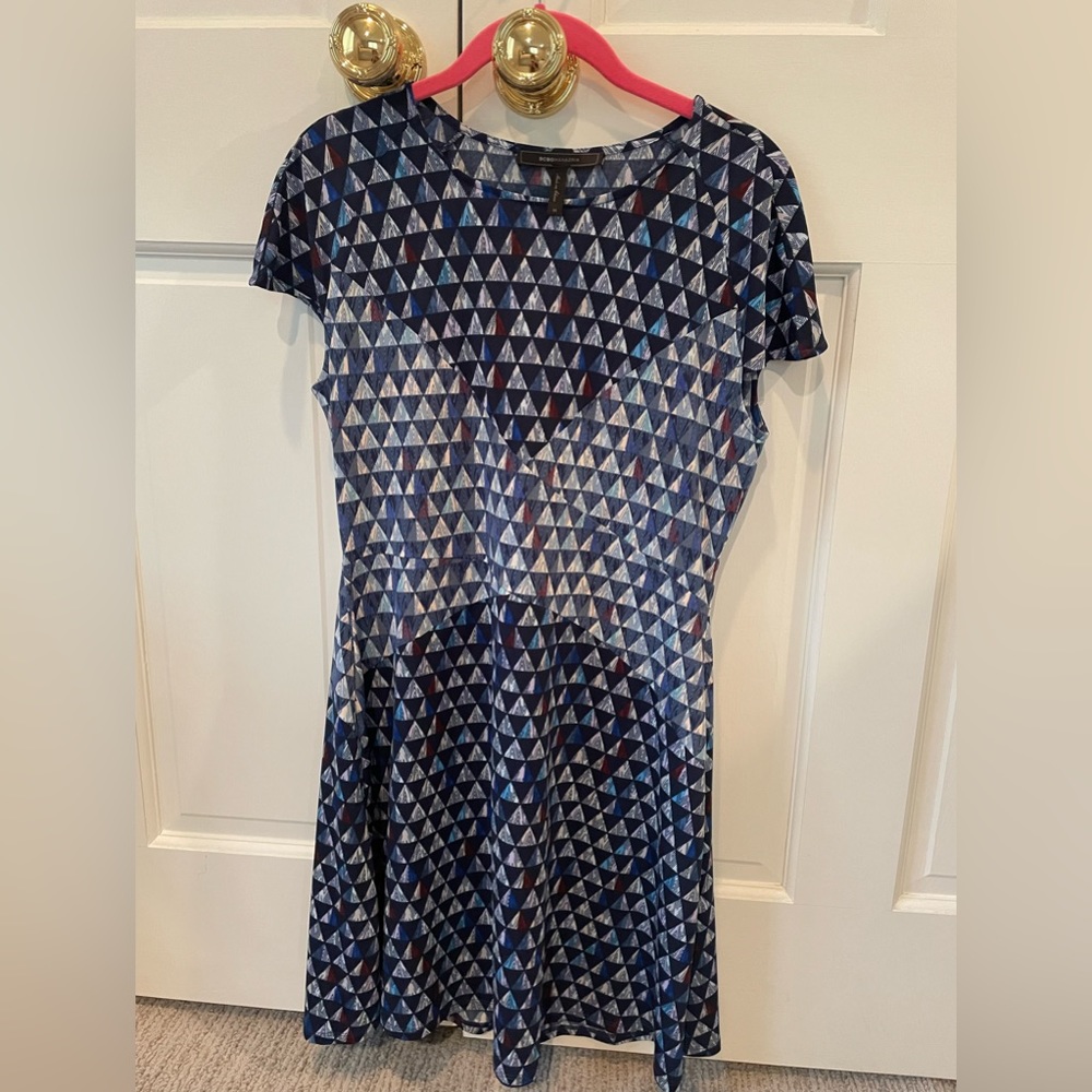 BCBG Max Azria Chelsey Mosaic Blue Triangle Dress